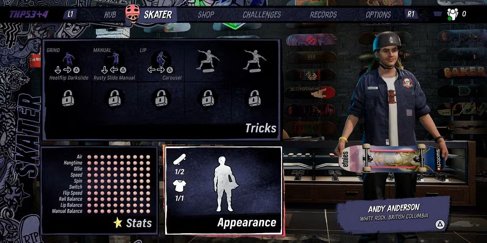 Andy Anderson in Tony Hawk's Pro Skater 3+4 (Image via Activision || YouTube/@JSkeleton)